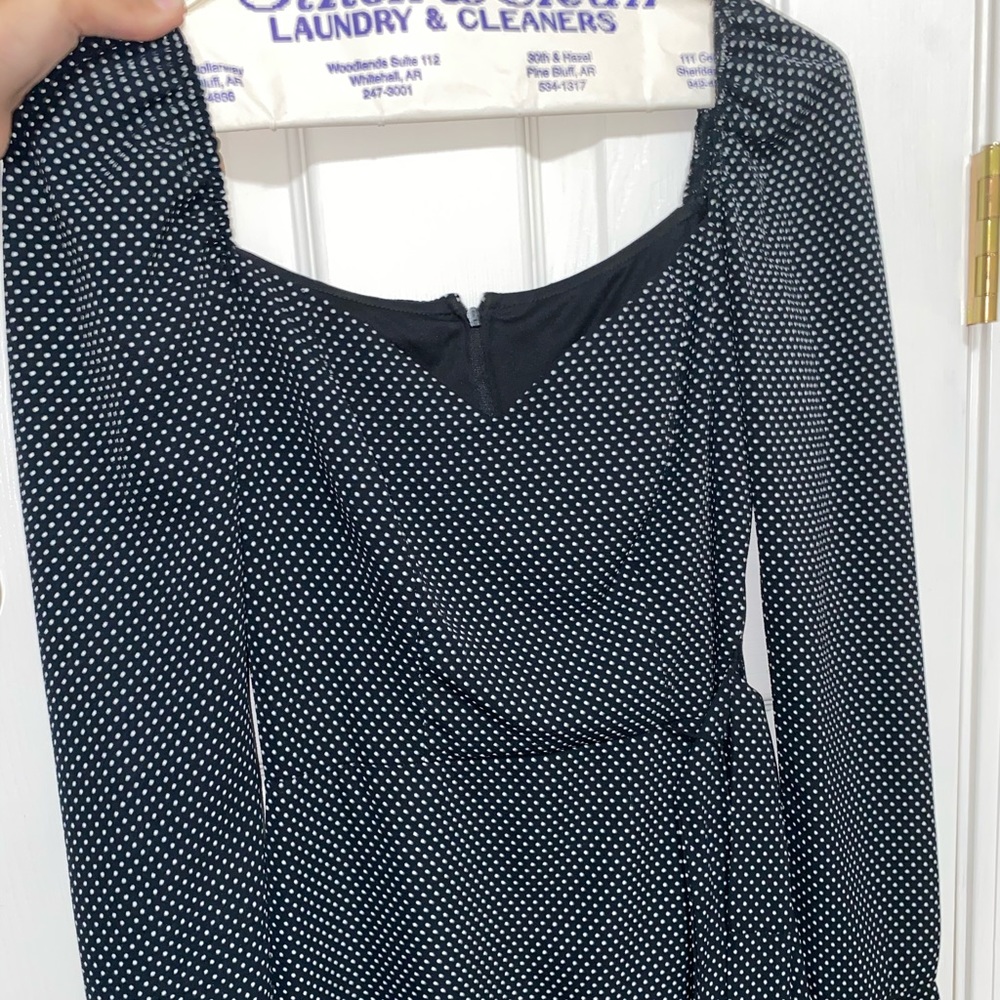 Black polka dot dress